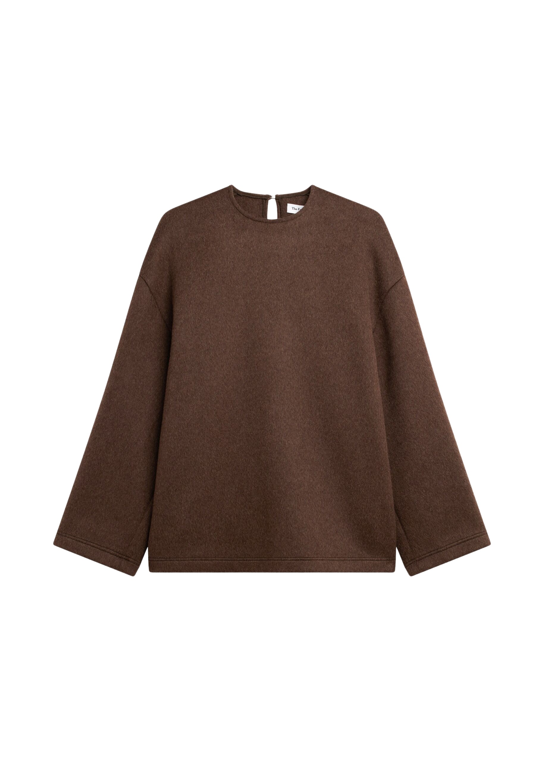The Frankie Shop Delancey Long Sleeve Wool Top – Brown Melange