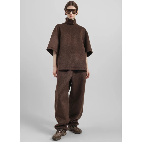 The Frankie Shop Delancey Wool Joggers – Brown Melange, view 2