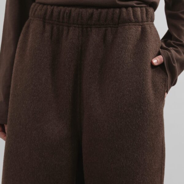 The Frankie Shop Delancey Wool Joggers - Brown Melange - Oversized Minimalist Pants in Beige - Shop at Coveti
