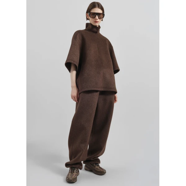 The Frankie Shop Delancey Wool Joggers – Brown Melange, view 5