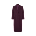 The Frankie Shop Delphina Long Coat - Burgundy - Oversized Minimalist Coats in Red - Shop at Coveti