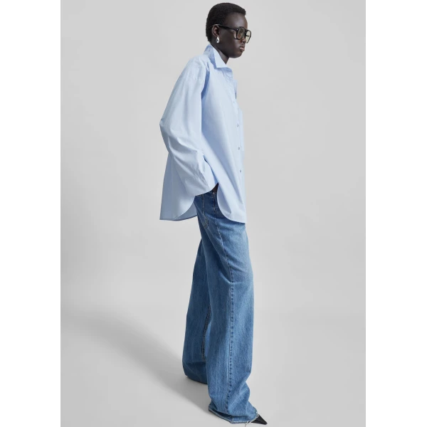 The Frankie Shop Derris Cotton Shirt – Periwinkle Blue, view 2