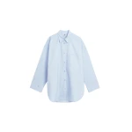 The Frankie Shop Derris Cotton Shirt - Periwinkle Blue - Oversized Minimalist Tops in Purple - Shop at Coveti