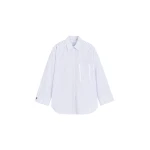 The Frankie Shop Derris Shirt - White/Black Mix Stripe - Oversized Minimalist Tops in Multicolour - Shop at Coveti