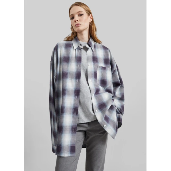 The Frankie Shop Devv Shirt – Checked Blue, view 6