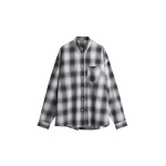 The Frankie Shop Devv Shirt - Checked Blue - Oversized Minimalist Tops in Multicolour - Shop at Coveti