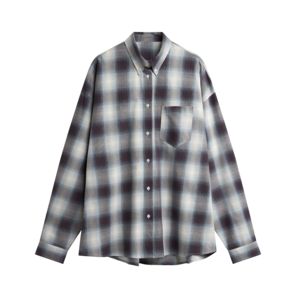 The Frankie Shop Devv Shirt - Checked Blue - Oversized Minimalist Tops in Multicolour - Shop at Coveti