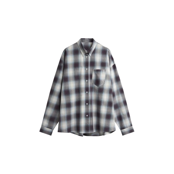 The Frankie Shop Devv Shirt - Checked Blue - Oversized Minimalist Tops in Multicolour - Shop at Coveti