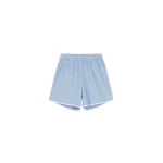 The Frankie Shop Deya Fluid Mini Boxer Shorts - Blue/White Stripe - Oversized Minimalist Shorts in Multicolour - Shop at Coveti