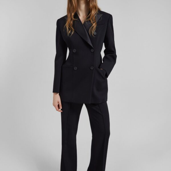 The Frankie Shop Dorotea Flared Pants - Black - Oversized Minimalist Pants in Black - Shop at Coveti
