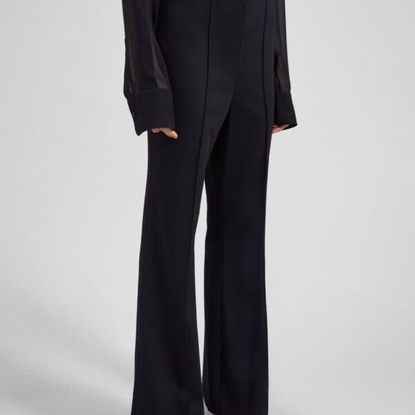 The Frankie Shop Dorotea Flared Pants - Black - Oversized Minimalist Pants in Black - Shop at Coveti
