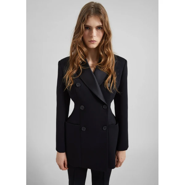 The Frankie Shop Dorotea Hourglass Smoking Blazer – Black, view 2