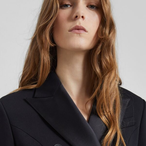 The Frankie Shop Dorotea Hourglass Smoking Blazer - Black - Oversized Minimalist Jackets in Black - Shop at Coveti