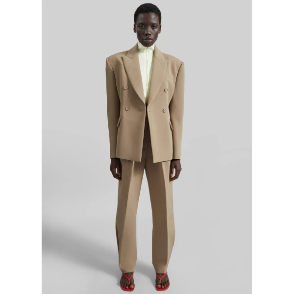 The Frankie Shop Doyer Cinched Blazer – Beige, view 4