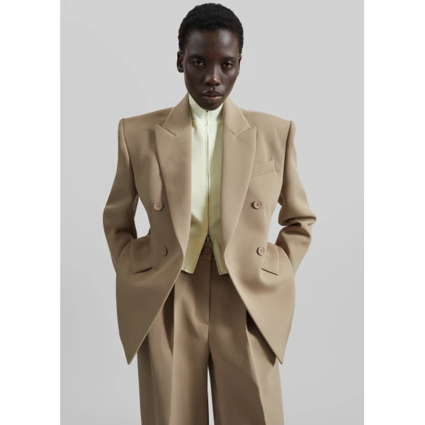 The Frankie Shop Doyer Cinched Blazer – Beige, view 5