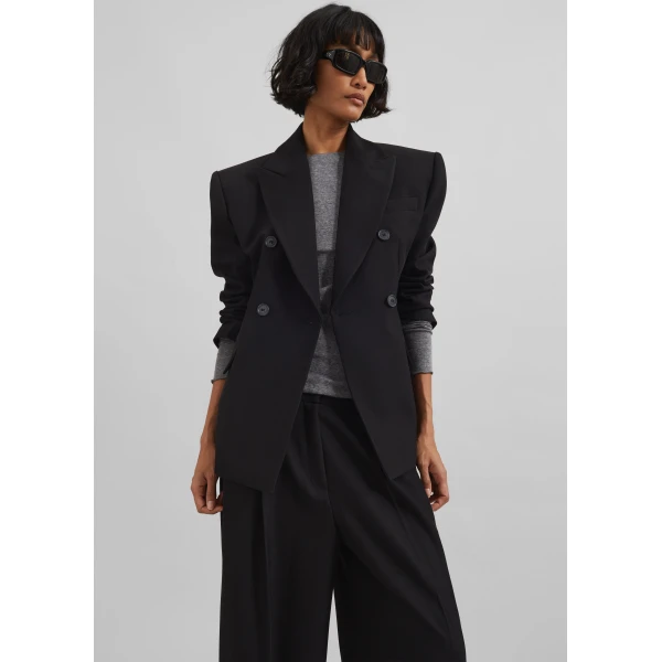The Frankie Shop Doyer Cinched Blazer – Black, view 2
