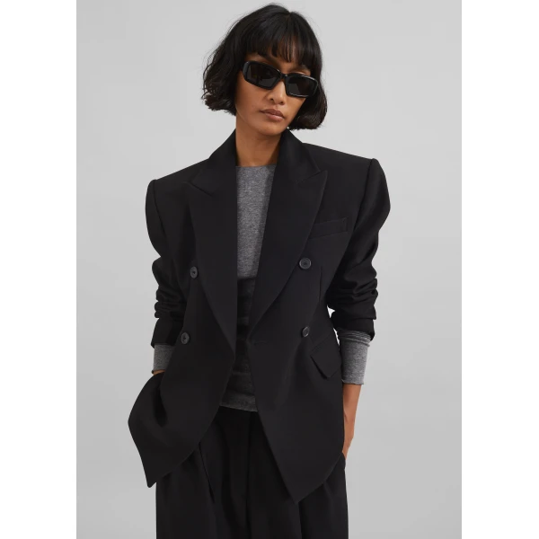 The Frankie Shop Doyer Cinched Blazer – Black, view 6
