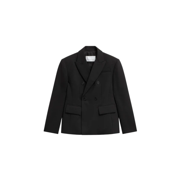 The Frankie Shop Doyer Cinched Blazer - Black - Oversized Minimalist Jackets in Black - Shop at Coveti