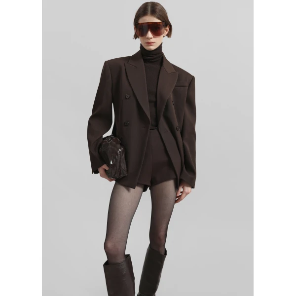 The Frankie Shop Doyer Cinched Blazer – Brown, view 2