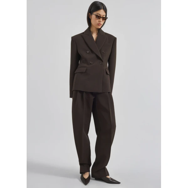 The Frankie Shop Doyer Cinched Blazer – Brown, view 3
