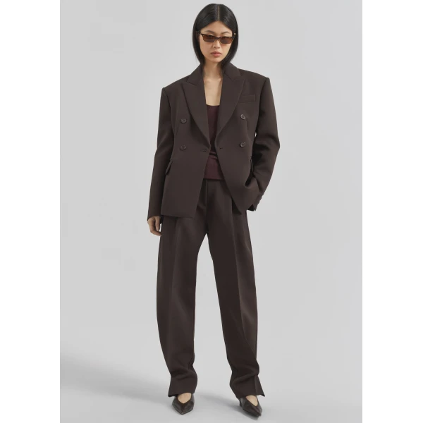 The Frankie Shop Doyer Cinched Blazer – Brown, view 5