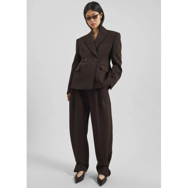 The Frankie Shop Doyer Cinched Blazer – Brown, view 6