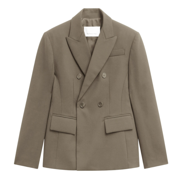 The Frankie Shop Doyer Cinched Blazer - Moss Green - Oversized Minimalist Jackets in Green - Shop at Coveti