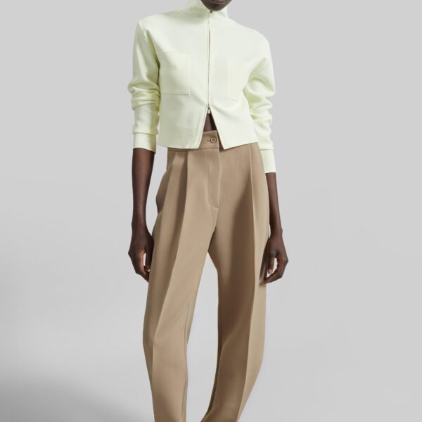 The Frankie Shop Doyer Pleated Trousers - Beige - Oversized Minimalist Pants in Beige - Shop at Coveti