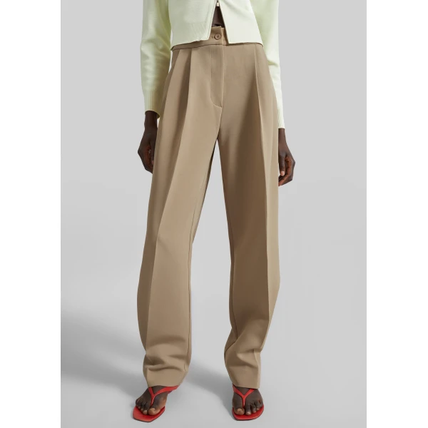 The Frankie Shop Doyer Pleated Trousers – Beige, view 3