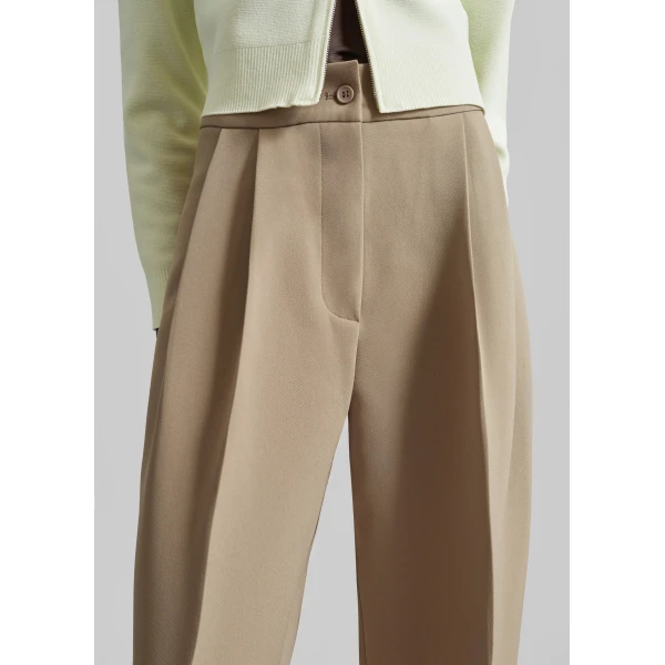 The Frankie Shop Doyer Pleated Trousers – Beige, view 5