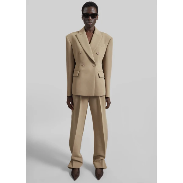 The Frankie Shop Doyer Pleated Trousers – Beige, view 6