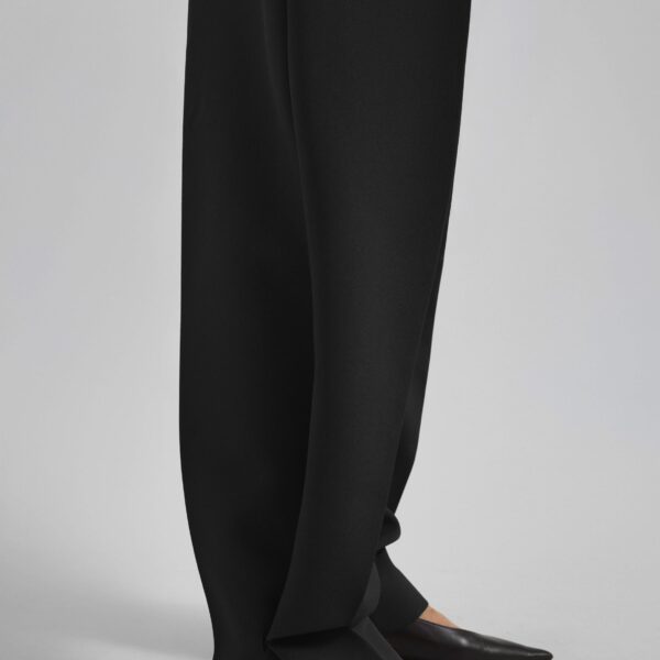 The Frankie Shop Doyer Pleated Trousers - Black - Oversized Minimalist Pants in Black - Shop at Coveti