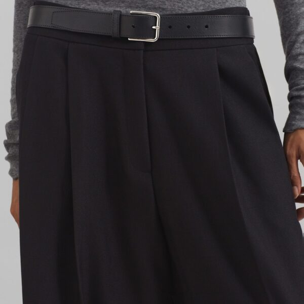 The Frankie Shop Doyer Pleated Trousers - Black - Oversized Minimalist Pants in Black - Shop at Coveti