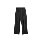The Frankie Shop Doyer Pleated Trousers - Black - Oversized Minimalist Pants in Black - Shop at Coveti