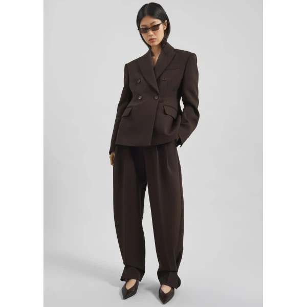 The Frankie Shop Doyer Pleated Trousers – Brown, view 2