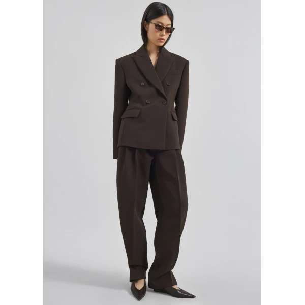 The Frankie Shop Doyer Pleated Trousers – Brown, view 5