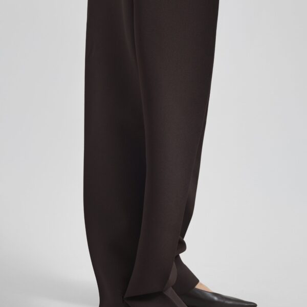 The Frankie Shop Doyer Pleated Trousers - Brown - Oversized Minimalist Pants in Beige - Shop at Coveti