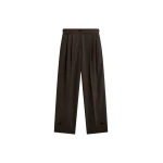 The Frankie Shop Doyer Pleated Trousers - Brown - Oversized Minimalist Pants in Beige - Shop at Coveti