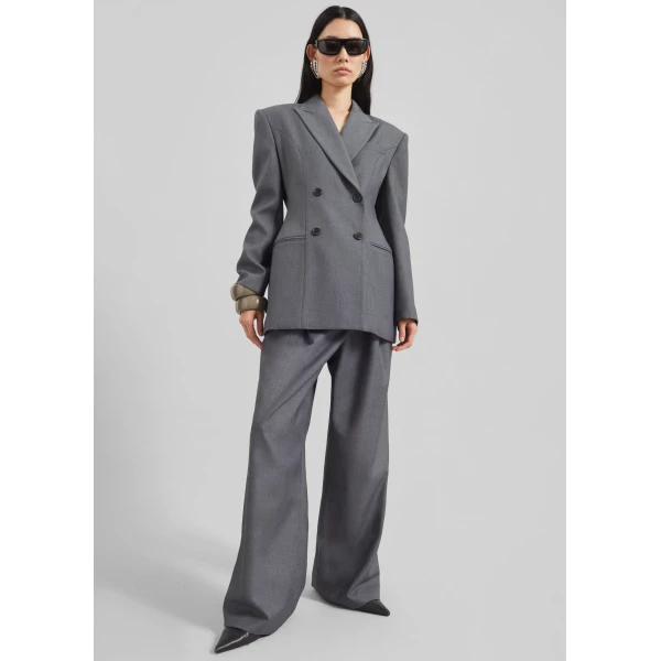 The Frankie Shop Dulverton Hourglass Blazer – Grey, view 2