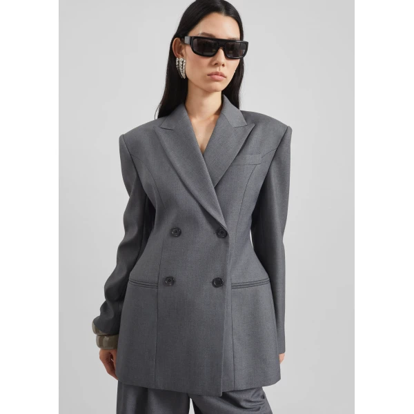 The Frankie Shop Dulverton Hourglass Blazer – Grey, view 5