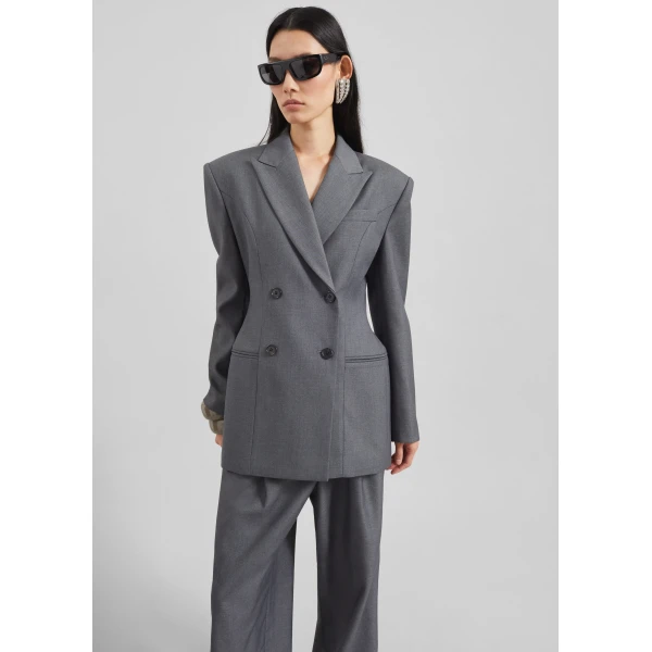 The Frankie Shop Dulverton Hourglass Blazer – Grey, view 6