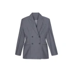 The Frankie Shop Dulverton Hourglass Blazer - Grey - Oversized Minimalist Jackets in Grey - Shop at Coveti