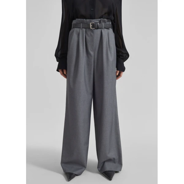 The Frankie Shop Dulverton Pleated Trousers – Grey, view 3