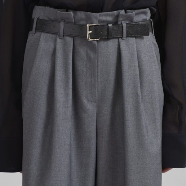 The Frankie Shop Dulverton Pleated Trousers - Grey - Oversized Minimalist Pants in Grey - Shop at Coveti