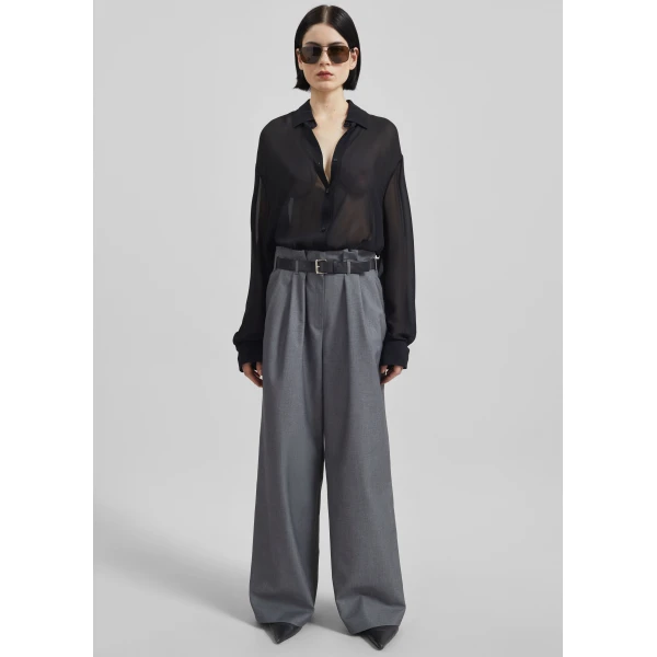The Frankie Shop Dulverton Pleated Trousers – Grey, view 5