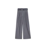The Frankie Shop Dulverton Pleated Trousers - Grey - Oversized Minimalist Pants in Grey - Shop at Coveti