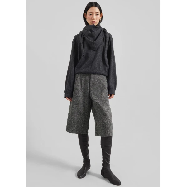 The Frankie Shop Dunley Bermuda Shorts – Charcoal Melange, view 2