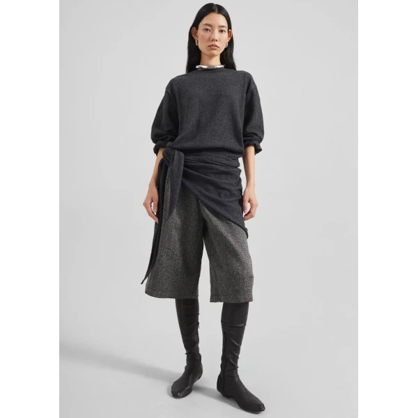 The Frankie Shop Dunley Bermuda Shorts – Charcoal Melange, view 5