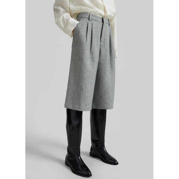 The Frankie Shop Dunley Bermuda Shorts – Grey Melange, view 3