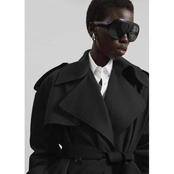 The Frankie Shop Dursley Tailored Trench Coat – Black, view 4